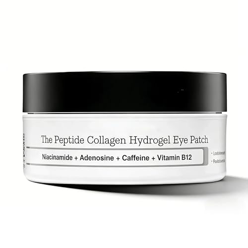 Pink Peptide Collagen Hydrogel Eye Patches, Korean Wrinkle Patches for Puffy Eyes, Dark Circles, Eye Bags and Fine Lines, Firming and Depuffing Under Eye Masks, Skincare 60 Patches with Spoon