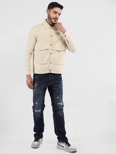 Image of CHKOKKO Men's Fleece Solid Winter Wear Regular Fit Standard Length Jacket