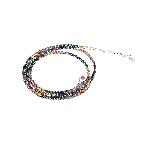 Collier arc-en-ciel argent 925 pendentif élégant pour fête et anniversaire