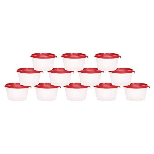 Image of Cutting EDGE Nesterware 750ml Stackable Food Container (Set of 12, Red) | BPA-free plastic, stackable design, leak-proof, kitchen storage, pantry, fridge, meal prep, reusable, travel use