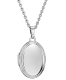 Traveller Medaillon mit Kette - Silber 925 - Glänzend - Oval - Made in Germany - 16 x 23 mm - 45 cm - 571003