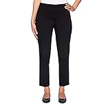 Ruby Rd. Womens Mid-Rise Pull-On Straight Solar Millennium Tech Ankle Pant Black Size 6