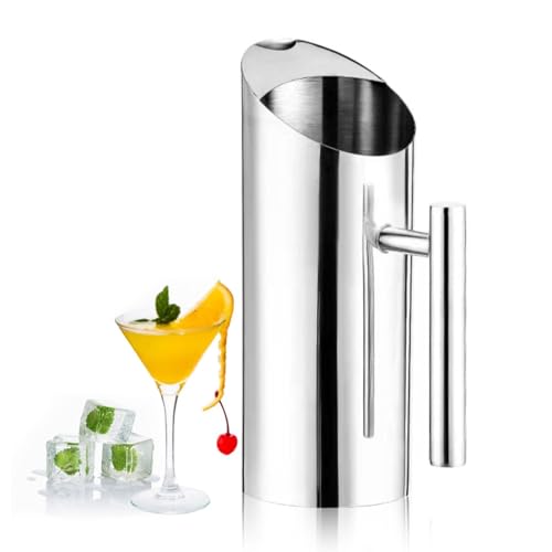 Pichet eau inox, Pichet à Eau sans Retenu 1L,Pichets à Eau sans Retenu Pichets à eau en acier inoxydable, pichetss à boire froid maison,Cruche à eau avec Bec...