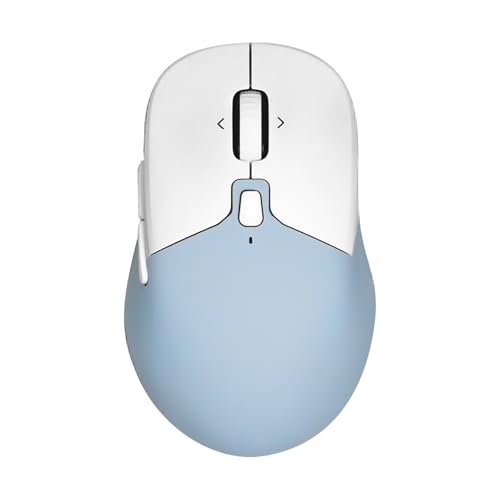 えみふる ワイヤレスマウス 高速スクロール 静音 5ボタン(戻る・進むボタン搭載) Bluetooth 無線レシーバー(2.4GHz) マルチペアリング2台 乾電池式(付属なし) emi-pm01-blue