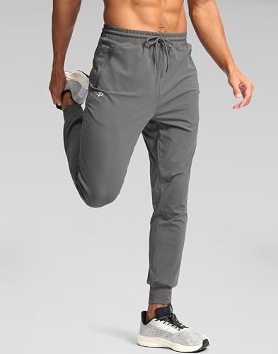 Image of Pudolla Men's Lightweight Jogger with Pockets 4-Way Stretch Sweatpants Workout Runing Athletic Track Pants
