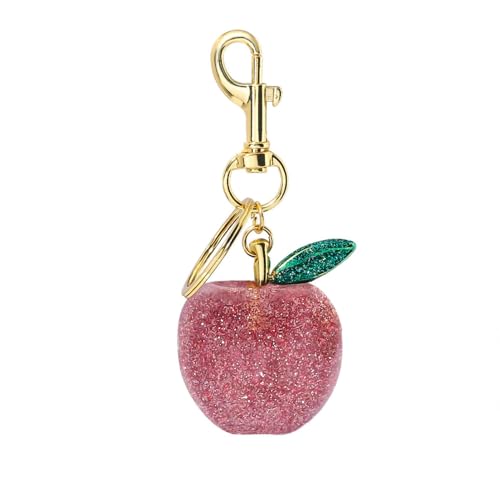 Image of Fruit Bag Charm Keychain - Gold Key Chain, Cute Purse Handbags Accessories - Beautiful Gift for Women