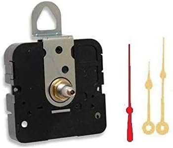 Takane Quartz Clock Movement Mechanism, Choose Your Hands and Size, USA Made (7/16" Threaded Shaft for dials up to 1/4" Thick, J Hands with red)