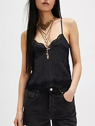 Women Satin Lace Patchwork Cami Tops Silk Spaghetti Strap Camisole Tops Y2k Girls Loose Going Out Tank Top Streetwear - Image 2