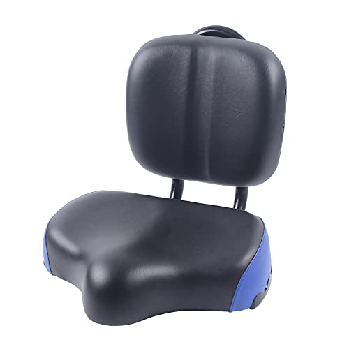 Extra Wide Bicycle Backrest Saddle Bike Seat for Women Men Comfortable Bike Seats Tricycle Cushion Comfort Saddle with Back Rest Universal Fit for Tricycle Bike, 11.5