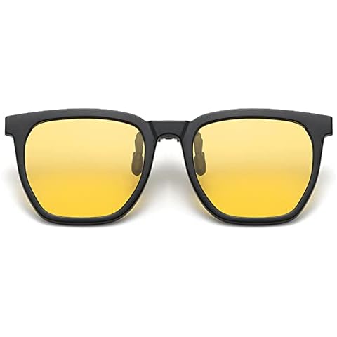 FF FRAZALA Clip On Night Vision Glasses Over Prescription Glasses Men Women UV Protection TR90 Durable Frame (Yellow/Night Vision) Cover