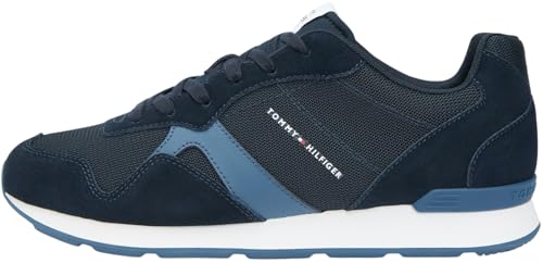 Tommy Hilfiger Runner Uomo Icon Mix Fm0fm05679 Basso Top, Cielo Blu Deserto, 43 EU