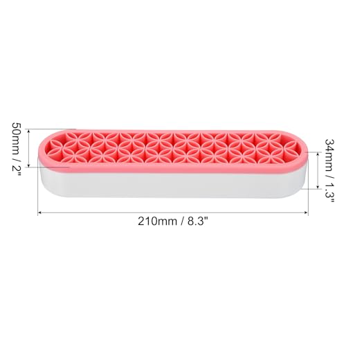 Image of PATIKIL Diamond Painted Pen Holder, Silicone Makeup Brush Holder Multi-Purpose Cosmetic Storage Box Desktop Organizer for Art Craft, Pink
