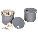 mambocat oskar - set di 2 contenitori per alimenti, misura s, in grigio, Ø 13,2 cm, con coperchio in argilla bianca, per la vostra cucina, elegante scatola cilindrica per verdure i per conservare a