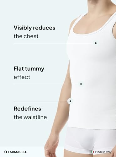 Farmacell Tank Tops Men Made in Italy - Vest Shapewear Tummy Control - Body Shaping - Compression Tank Top Men Slimming - 4183