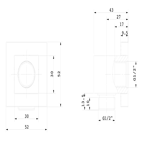 Ogomondo Presa Acqua Quadrata In Ottone Cromato 1/2” Mm - 2