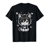 Goth Girl Emo Gothic Cat, Punk Dark Music, Grunge Cute Kitty T-Shirt