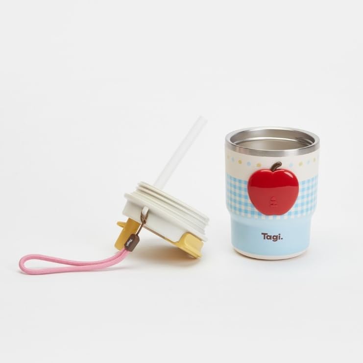 Tagi. Imagine Apple Tumbler 12oz with with Foldable Straw, 316L Stainless Steel Insulated Water Bottle, Leak-Proof, Fits in Cup Holder (Seasalt Apple) - Image 6