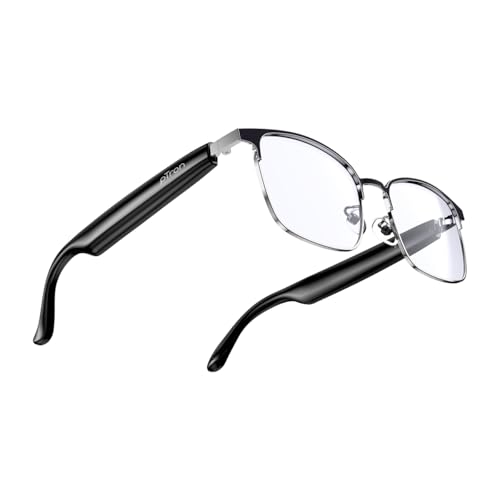 Image of pTron Orbis Era Smart Glasses with Bluetooth V5.4, Open Ear Music, Handsfree Calls, Protects Eye from Blue Light Emitted from Digital Screens, 8Hrs Playtime, Connect with Phones /Tablets (Black)