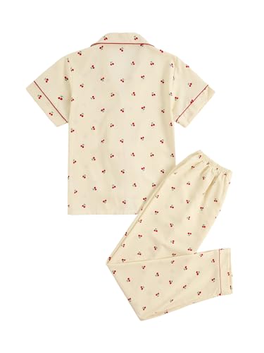 Image of Verdusa Women's 2 Piece Pajama Sets Cute Printed Fall Pajamas Sleepwear Button Up Shirt with Pants Lounge Pjs