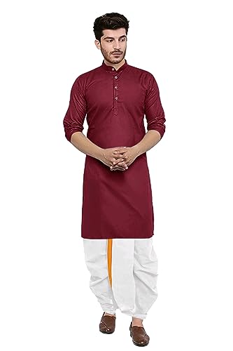 Image of Trustous Kurta Dhoti set for Mens (mahraj dhoti with kurta plain and classis look)