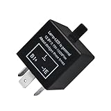 Teybouk Car CF-13 LED Flasher Relay, 12V 3 Pin Adjustable Vehicle Light Signal Relay, for Solving Bulb Over-Frequency Flashing Issues Rapid Flashing Malfunctions, for Most Vehicles (Black)