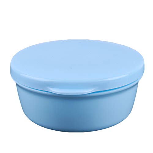 Kissherely Porte-Savon Portable Boîte De Rangement en Forme Ronde Porte-Savon Contenant avec Couvercle pour l'Utilisation De Salle De Bains Voyage Home (Bleu)