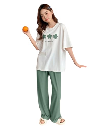 Image of Lymio Womens Korean Night Dress | Full Pyjama Set | Korean Nightsuit | Women Nightwear |Round Neck Full Sleeve Nightsuit | Loungewear | Everyday Nightdress (W-ND-6)
