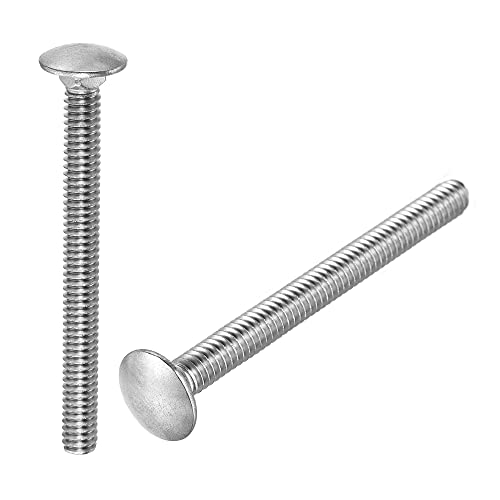 Image of uxcell 1 /4-20x2-3 /4 Carriage Bolt Round Head Square Neck 304 Stainless Steel 10pcs