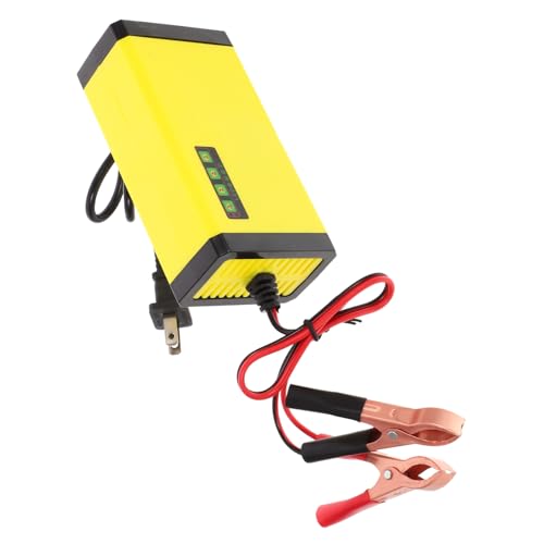 Cabilock Motorcycle Battery Charger with Power Display Automatic Maintainer for Batteries Compatible with Lawn Mowers Cars and Boats US Plug Easy to Use and Portable