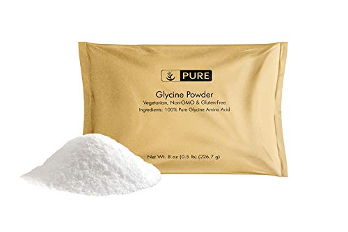 100% Pure Glycine Powder, 8oz, 1000mg Serving, Natural Amino Acid, No Fillers or Additives, Non-GMO, Gluten-Free, Lab-Tested, Vegetarian, Made in USA, Eco-Friendly Packaging
