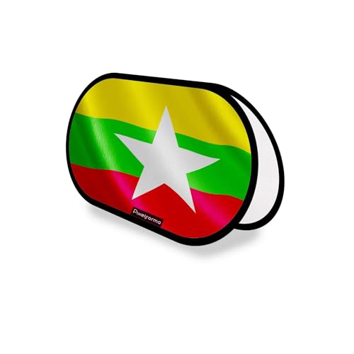 Drapeau Birmanie ovale 70x120cm polyester : fini les visuels froissés