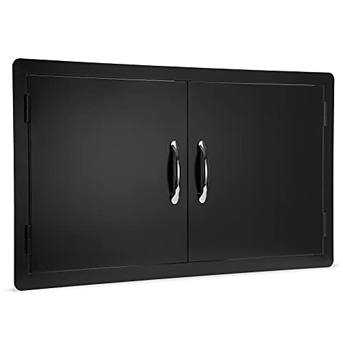 Stanbroil-Outdoor-Kitchen-Doors-36W-x-21H-Inch-BBQ-Access-Door-Wall-Construction-Vertical-Double-Door-Flush-Mount-for-Outdoor-Kitchen-Grilling-Station-or-Commercial-BBQ-Island-Black Stanbroil Outdoor Kitchen Doors 36W x 21H Inch BBQ Access Door Wall Construction Vertical Double Door Flush Mount for Outdoor Kitchen Grilling Station or Commercial BBQ Island Black