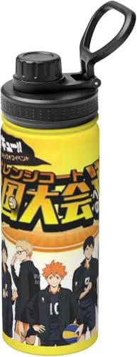 ハイキュー 全国大会への道 水筒 真空断熱 スポーツボトル ステンレス製 二重構造 保温 保冷 車載カップ 携帯 直飲み530ml 水筒 持ち運び 漏れにくい 洗いやすい 部活 通勤 車用 プレゼント