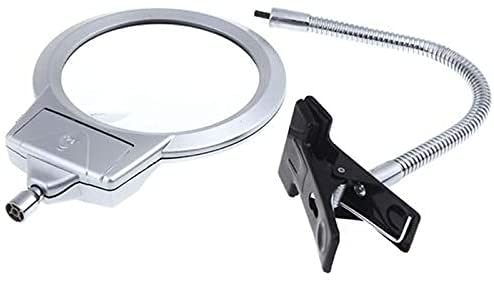 Lupa de mesa con luz de lectura LED y manguera metálica flexible 7