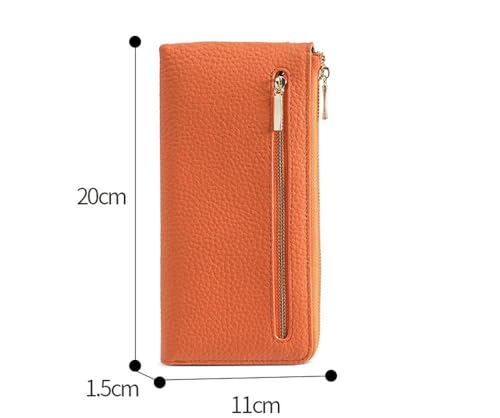 Women's Leather Long Wallet Zipper Portable handbag Card Key Storage bag Girls Purse3