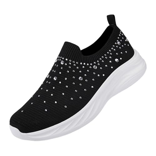 Baskets à strass pour femme : tennis de marche légères et respirantes