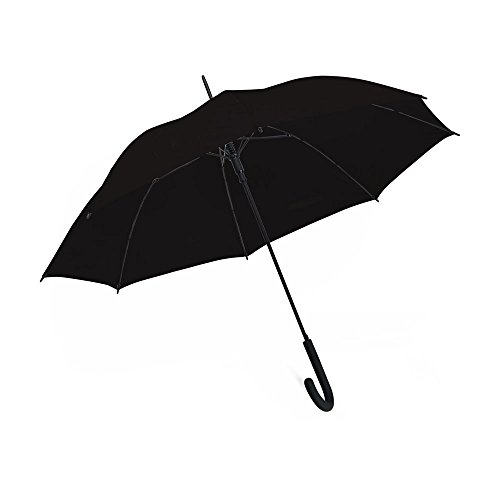 eBuyGB 40â€ Colourful Luxury Automatic Windproof Stick Umbrella â€“ Strong Durable Classic Black Rubber Crook Handle Walking Rain