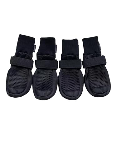 Lonsuneer 4334708591 Dog Boots Breathable And Protect Paws Soft Nonslip Soles Color Black Size Medium cover