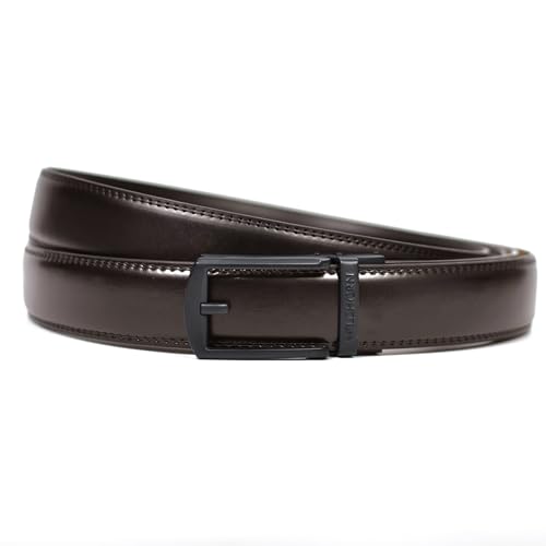Image of WildHorn Men's Leather Belt Gift Set | Genuine Leather belt Strap with 2 Interchangeable Buckles | Formal & Casual Wear Adjustable Belt | Automatic lock leather belt for men