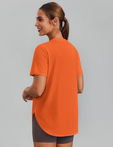 Image of PINSPARK Workout Tops for Women Short Sleeve Athletic Shirts UPF 50+ Quick Dry Running Outfits for Exercise Gym Hiking S-3XL