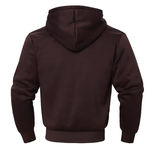 Image of LeeHanTon Men Fleece Jacket Lightweight Sherpa Fleece Jackets Zip Up Hoodie Lined Sweatshirt Coat with Pockets