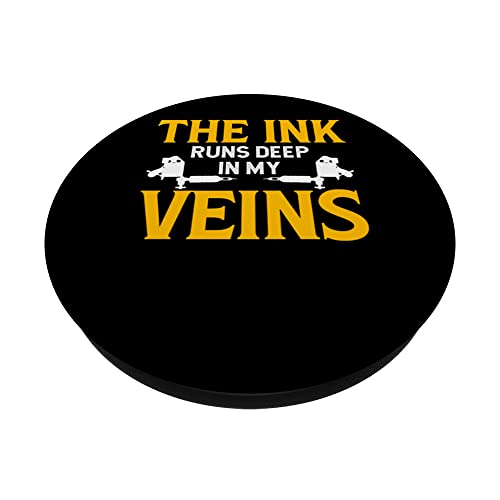 Tattoo Artist Job Art Lovers Tattoo Gun Inks Tattooist PopSockets Swappable PopGrip, Black - Image 2