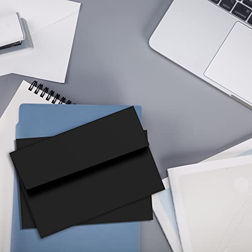 100 Packs 5 X 7 Envelopes For Invitation, Black A7 Envelopes Self Seal-Square Flap, Perfect For Weddings, Photos, Invitations, Greeting Cards, Mailing, Baby Shower (5.25 X 7.25 In) #TOP3