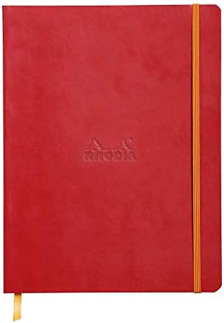 RHODIA 117510C - Purple Flexible Notebook - 19x25 cm - Lined - 160 pages - Clairefontaine Ivory Paper 90 g/m - Bookmark, Elastic Closure - Faux Leather Cover - Rhodiarama Collection