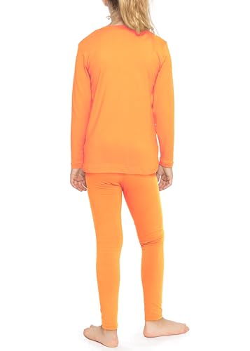 Image of STRETCH IS COMFORT Girls 2 Piece Hoodie Short Sleeve Long Sleeve Crew Neck Top and Leggings Set Kids Thermals Underwear Set