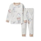 Burt's Bees Baby Baby Boys Pajamas, 2-Piece Long Sleeve Tee and Long Pant Cotton PJ Set, Sizes for 12 Months to 12 Years