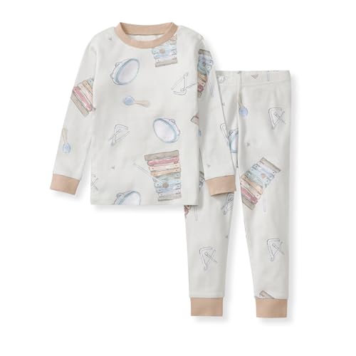 Burt's Bees Baby Baby Boys Pajamas, 2-Piece Long Sleeve Tee and Long Pant Cotton PJ Set, Sizes for 12 Months to 12 Years