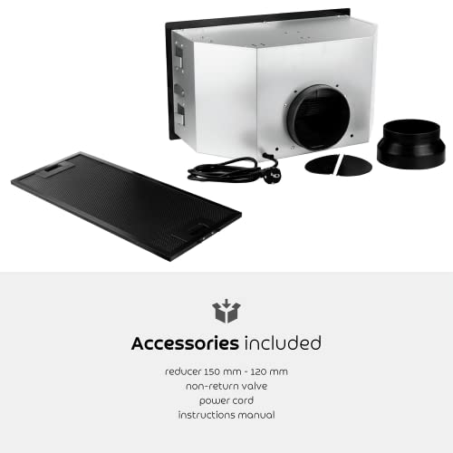 Turbionaire-Luna-50-Black-TLN50B-Campana-de-Cocina-Integrado-52-cm-Campana-Extractora-434-mh-Acero-Inoxidable-Pintado-Negro-Mate-3-Velocidades-LED-3200K-59-Db-Filtro-Antigrasa-de-5-capas