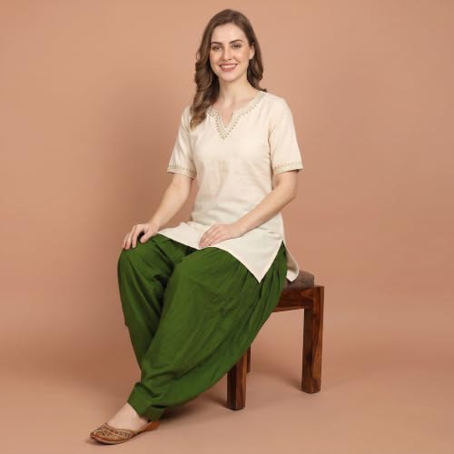 Image of FASHION GALLERY Women's Rayon Relaxed Fit Patiala Salwar with Full Length Drawstring Closure Type and Flexible Waist | Patiala Pant for Woman Free Size Fit Upto XXL
