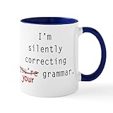 CafePress I'M Silently Correcting Your Grammar Large Mug 11 oz (325 ml) Ceramic Coffee Mug
